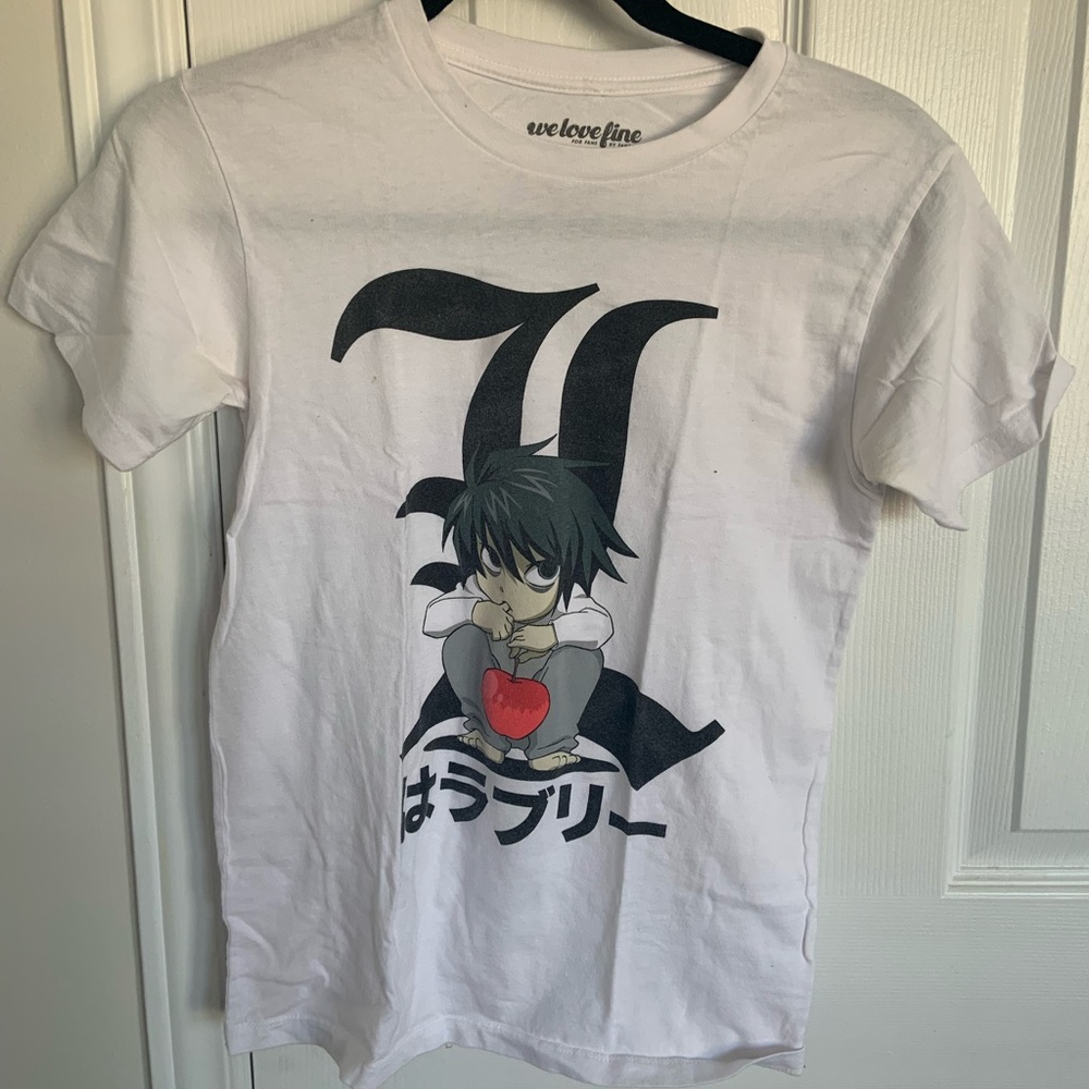 Hot Topic, White Graphic Death Note T-Shirt, Size: X Small